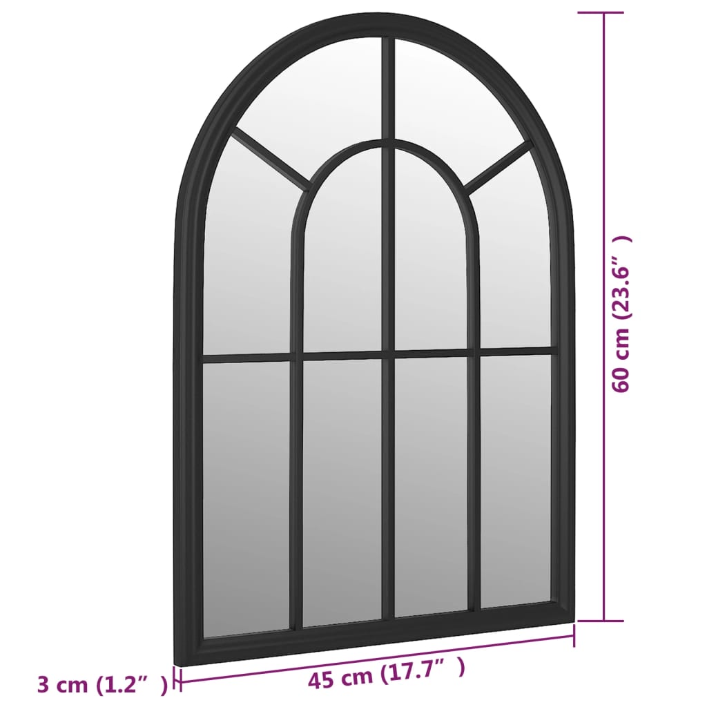 Tuinspiegel 60x45 cm ijzer zwart