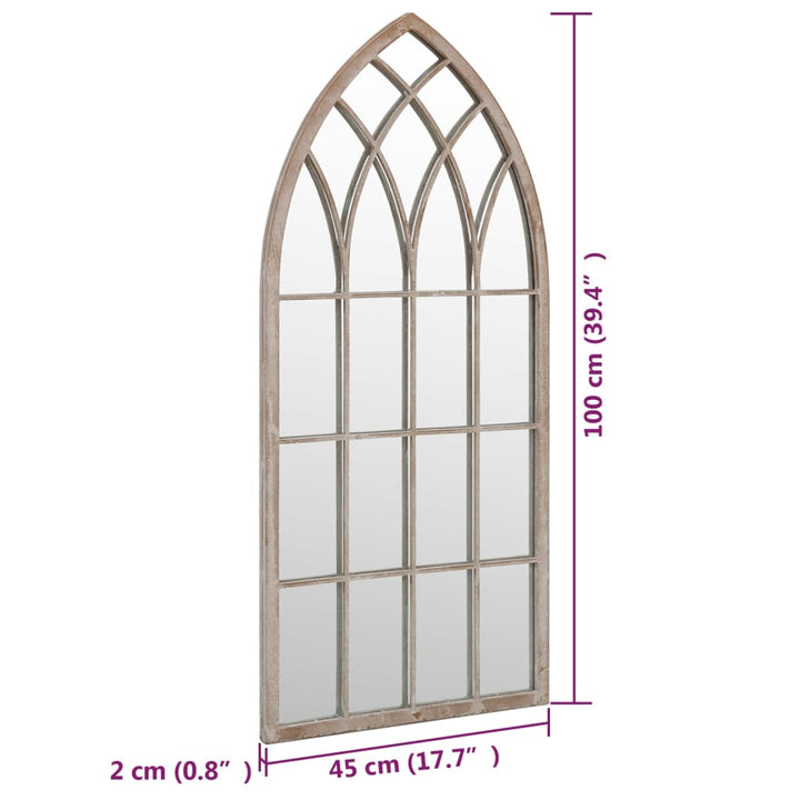 Spiegel 100x45 cm ijzer zandkleurig