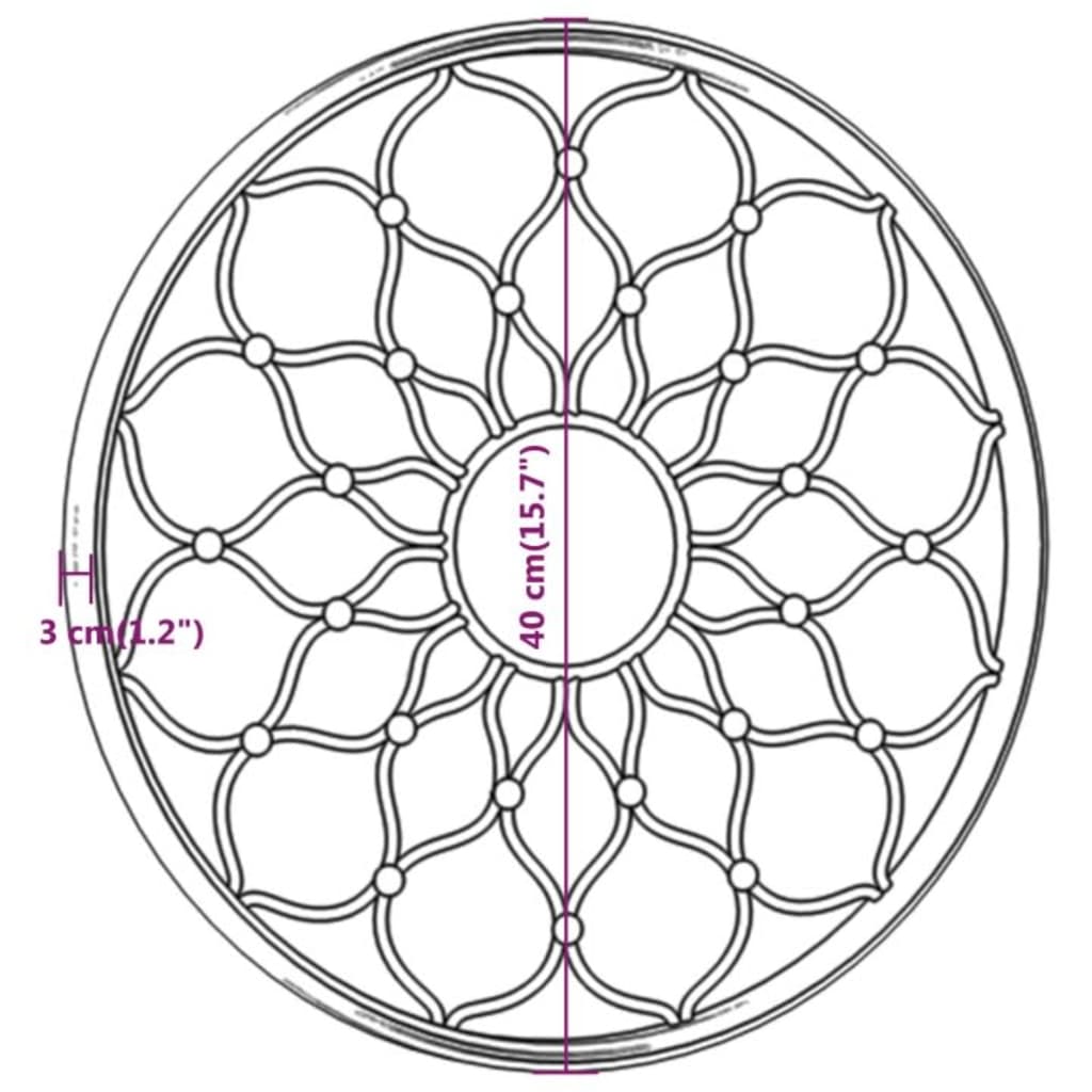 Spiegel rond 40x3 cm ijzer zandkleurig