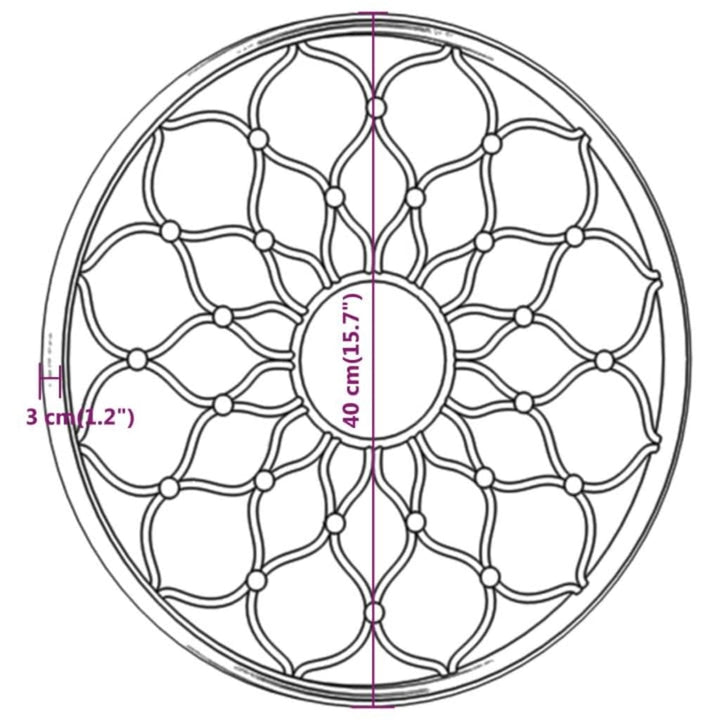 Spiegel rond 40x3 cm ijzer zandkleurig