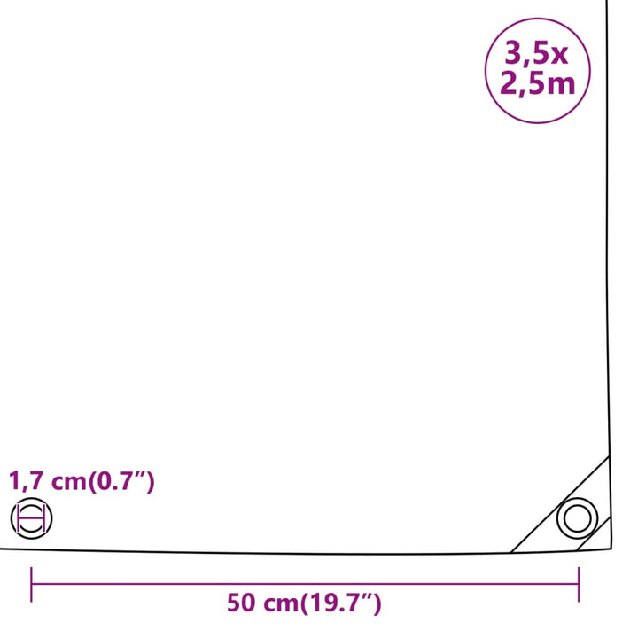 Dekzeil 650 g/m² 3,5x2,55 m zwart