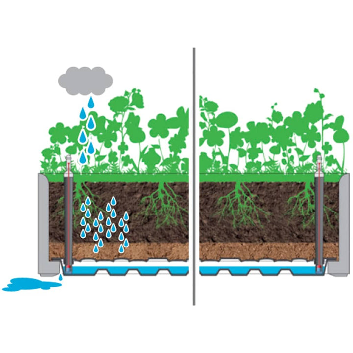 Plantenbak bedacht met latwerk en zelfbewateringssysteem grijs