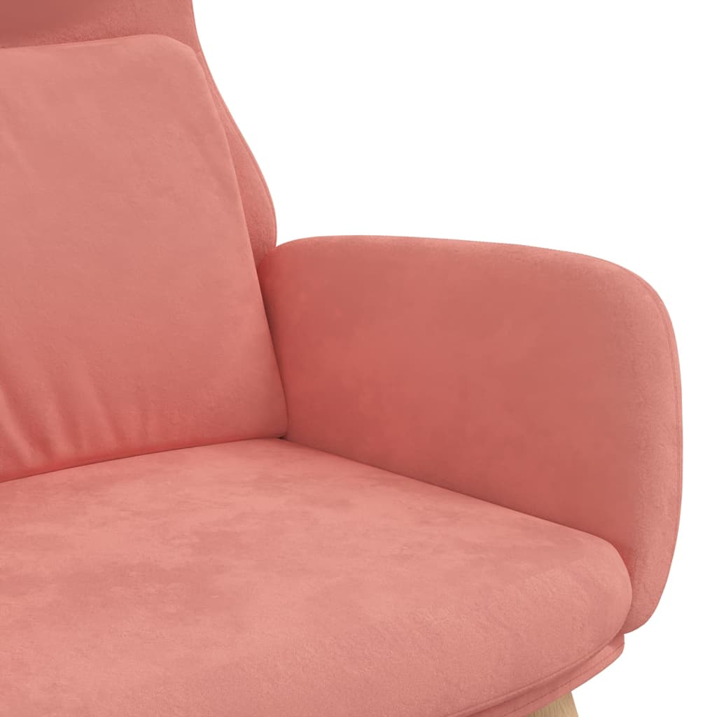 Relaxstoel fluweel roze