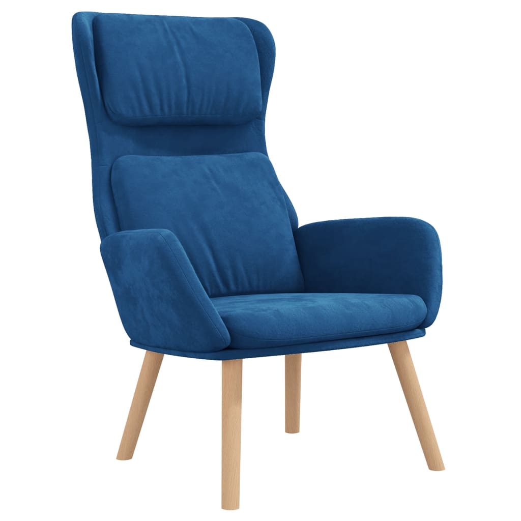 Relaxstoel fluweel blauw