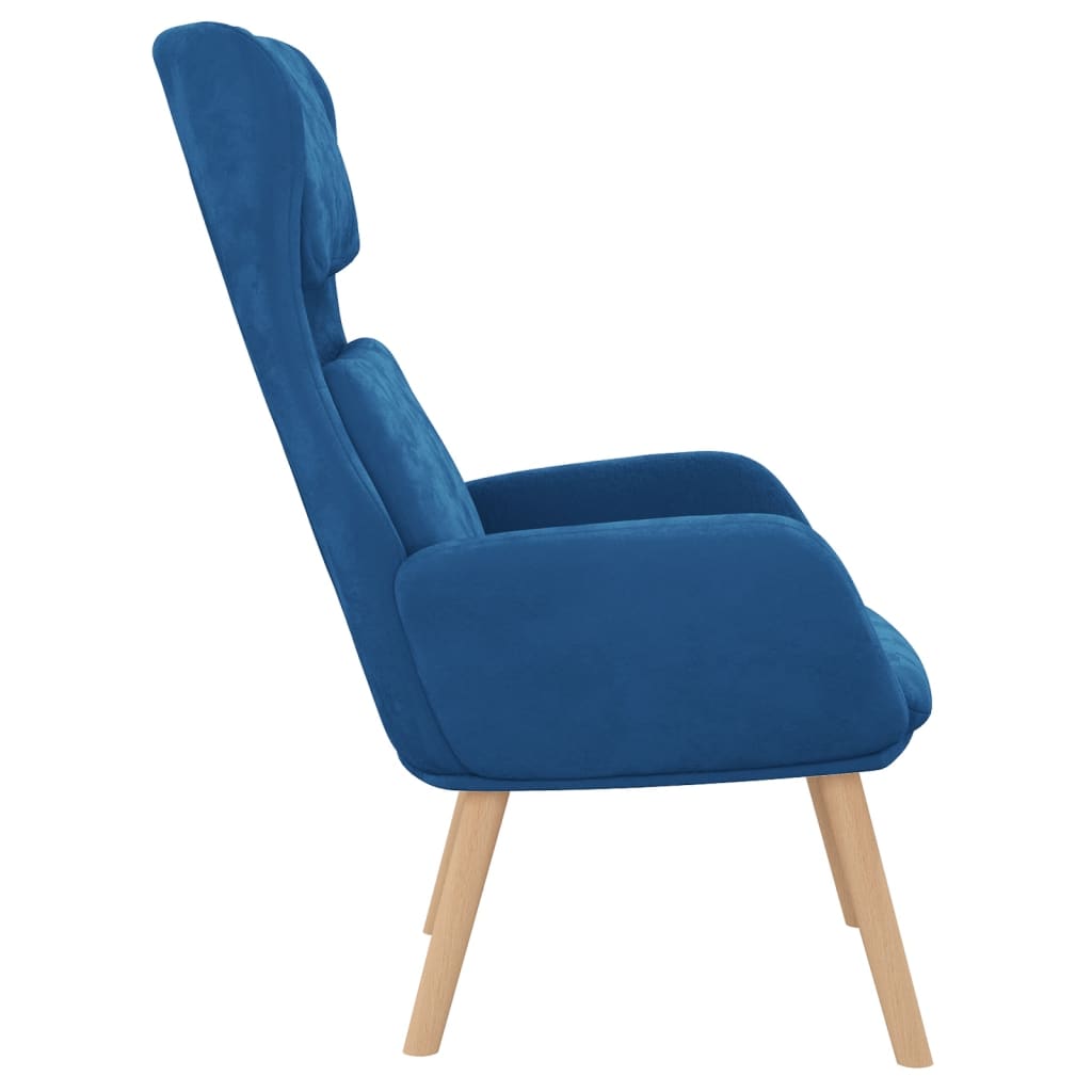 Relaxstoel fluweel blauw