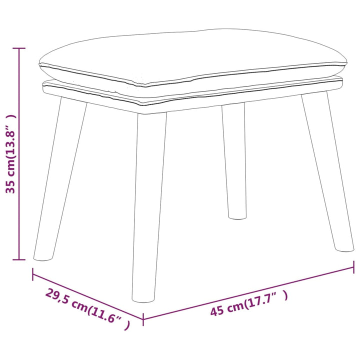 Voetenbank 45x29,5x35 cm stof lichtgrijs