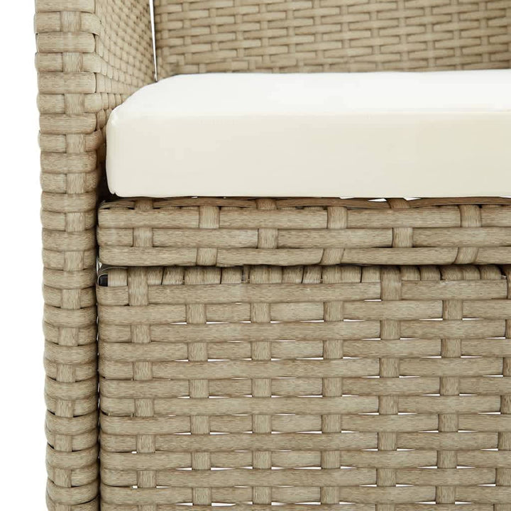 9-delige Tuinset met kussens poly rattan beige