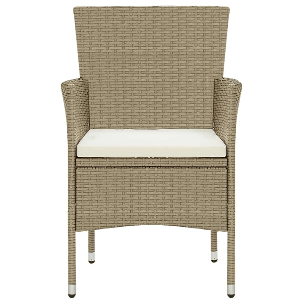 9-delige Tuinset met kussens poly rattan beige