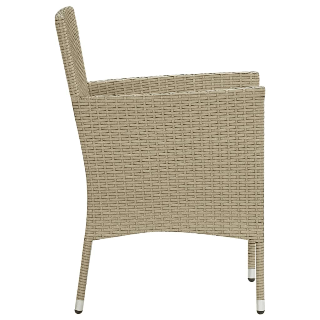 9-delige Tuinset met kussens poly rattan beige