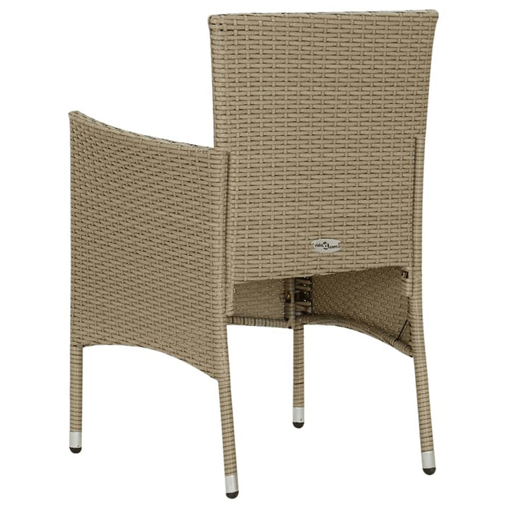 9-delige Tuinset met kussens poly rattan beige