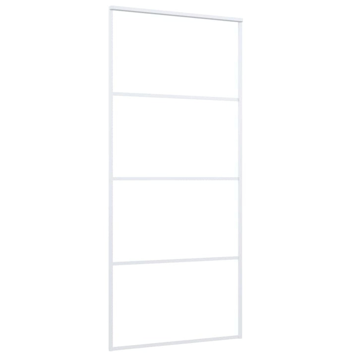 Schuifdeur 90x205 cm mat ESG-glas en aluminium wit