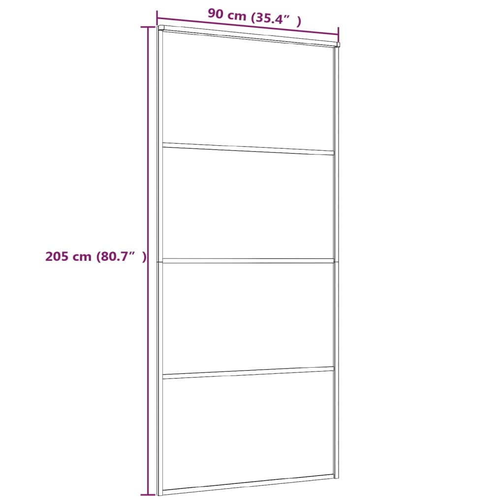 Schuifdeur 90x205 cm mat ESG-glas en aluminium wit