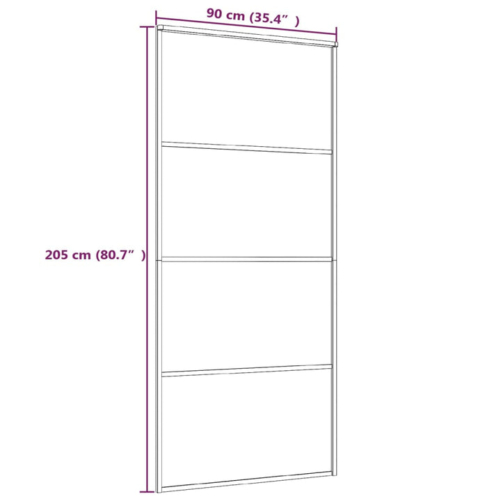 Schuifdeur 90x205 cm mat ESG-glas en aluminium wit