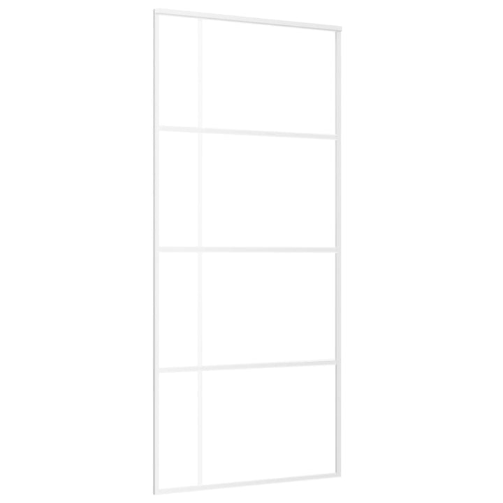 Schuifdeur 90x205 cm ESG-glas en aluminium wit