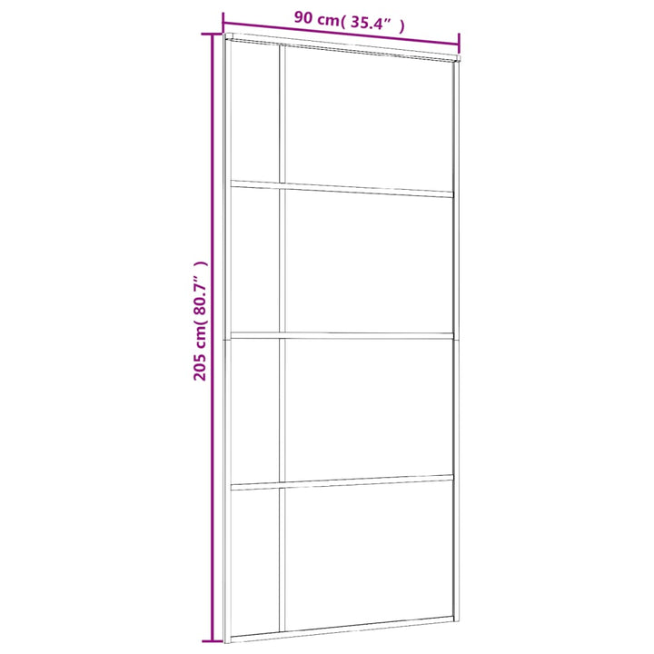 Schuifdeur 90x205 cm ESG-glas en aluminium wit