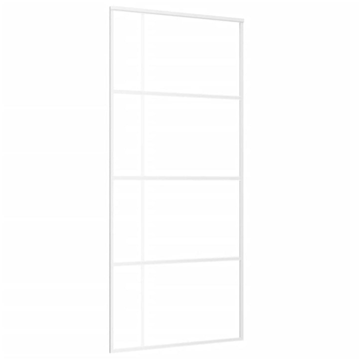 Schuifdeur 90x205 cm mat ESG-glas en aluminium wit