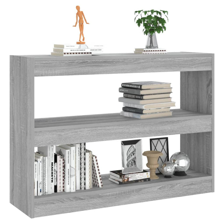 Boekenkast/kamerscherm 100x30x72 cm grijs sonoma eikenkleurig