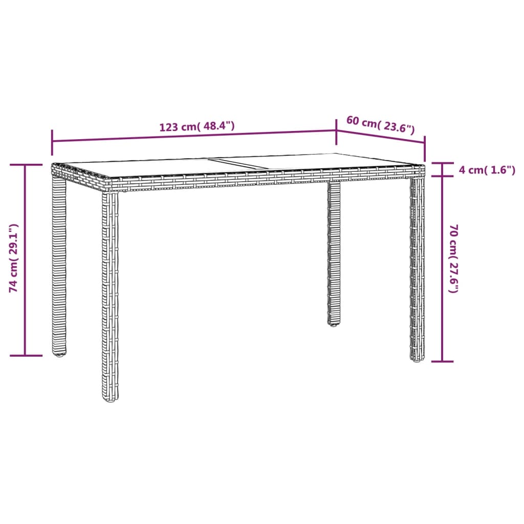 3-delige Tuinset met kussens poly rattan grijs