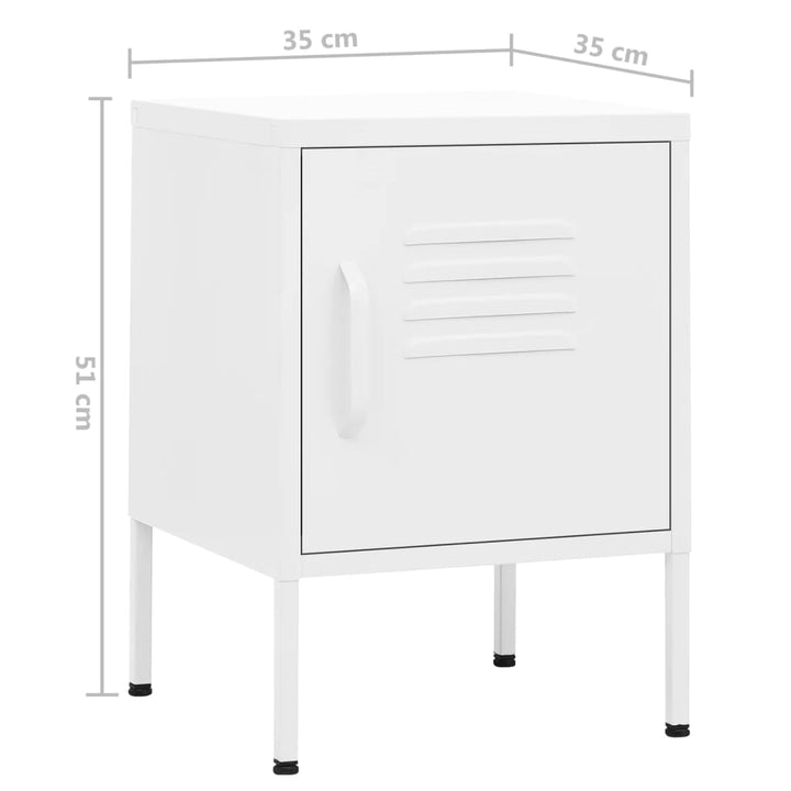 Nachtkastjes 2 st 35x35x51 cm staal wit