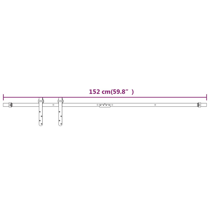 Ophangset voor minischuifdeur 152 cm koolstofstaal wit