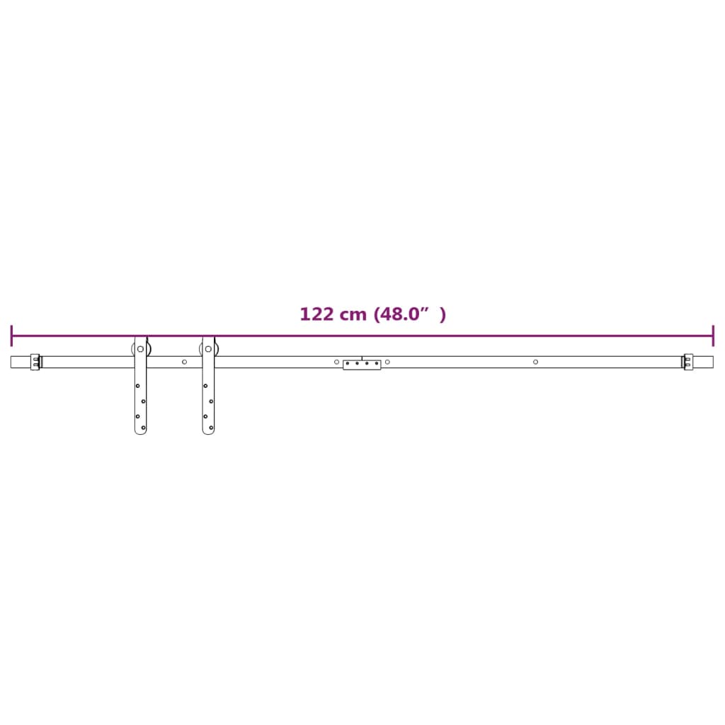 Ophangset voor minischuifdeur 122 cm koolstofstaal wit