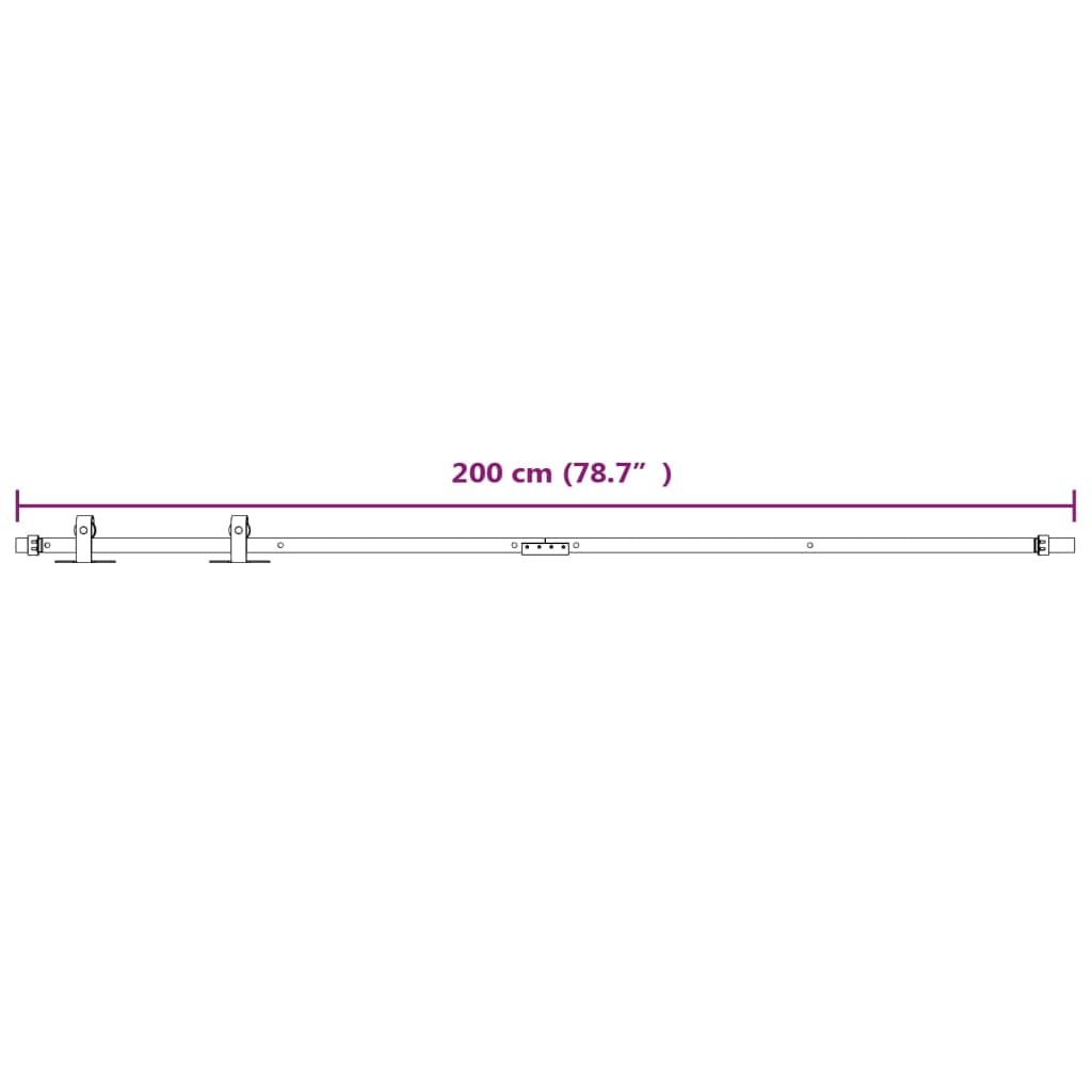 Ophangset voor minischuifdeur 200 cm koolstofstaal wit