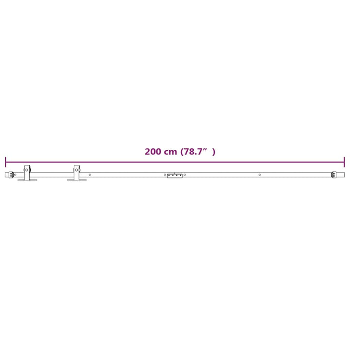 Ophangset voor minischuifdeur 200 cm koolstofstaal wit