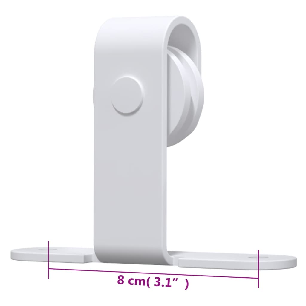 Ophangset voor minischuifdeur 200 cm koolstofstaal wit