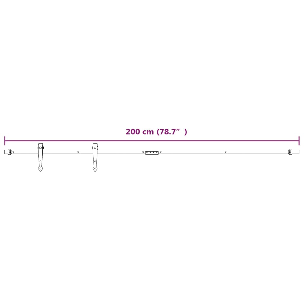 Ophangset voor minischuifdeur 200 cm koolstofstaal wit