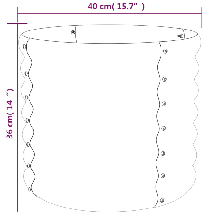 Plantenbak 40x40x36 cm gepoedercoat staal groen