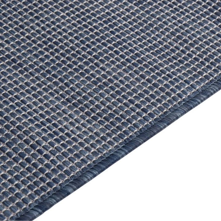 Buitenkleed platgeweven 80x250 cm blauw