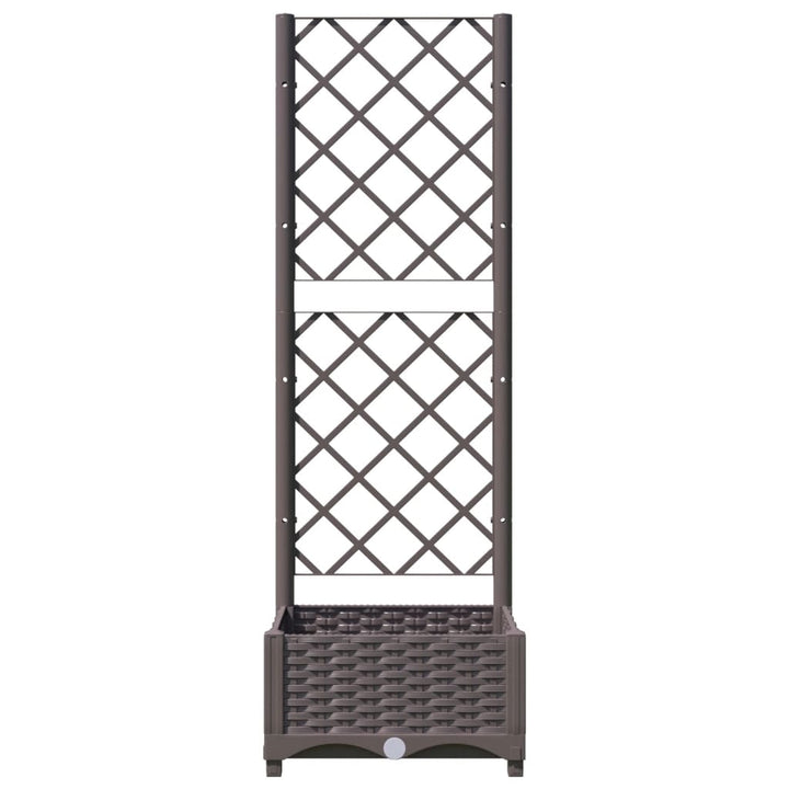 Plantenbak met latwerk 40x40x121,5 cm polypropeen bruin