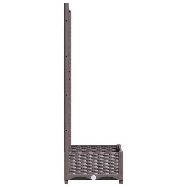 Plantenbak met latwerk 40x40x121,5 cm polypropeen bruin