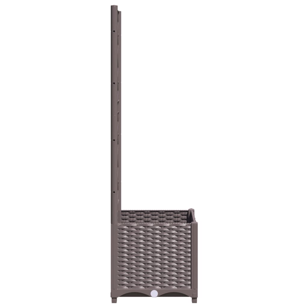 Plantenbak met latwerk 40x40x136 cm polypropeen bruin