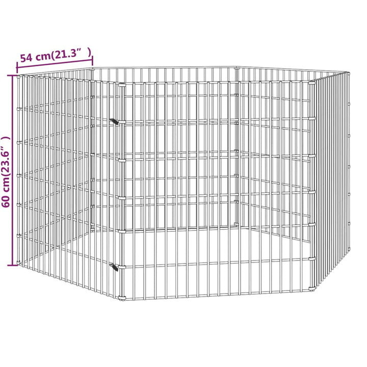 Konijnenkooi met 6 panelen 54x60 cm gegalvaniseerd ijzer