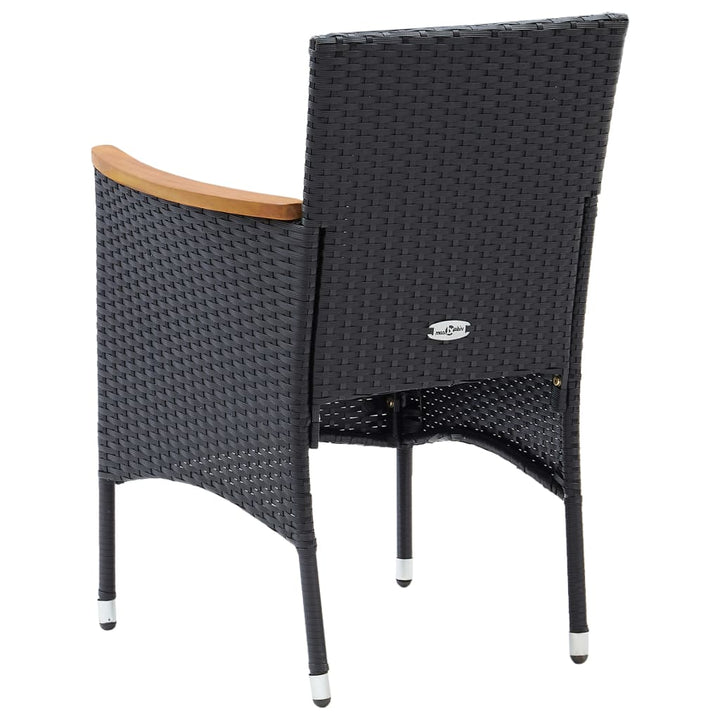 Tuinstoelen 4 st poly rattan zwart