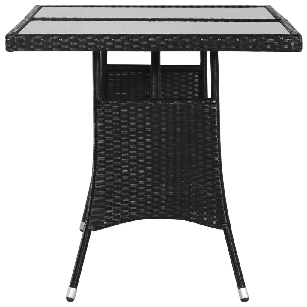 Tuintafel 140x80x74 cm poly rattan zwart