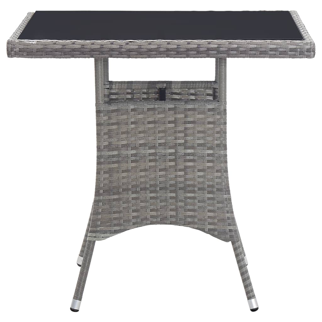 Tuintafel 80x80x74 cm poly rattan grijs