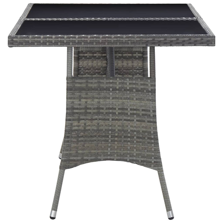 Tuintafel 140x80x74 cm poly rattan grijs