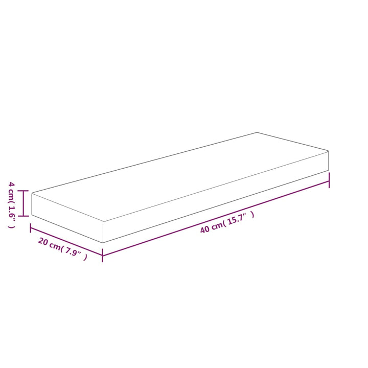 Plank 40 x 20 x 4 cm onbewerkt massief eikenhout