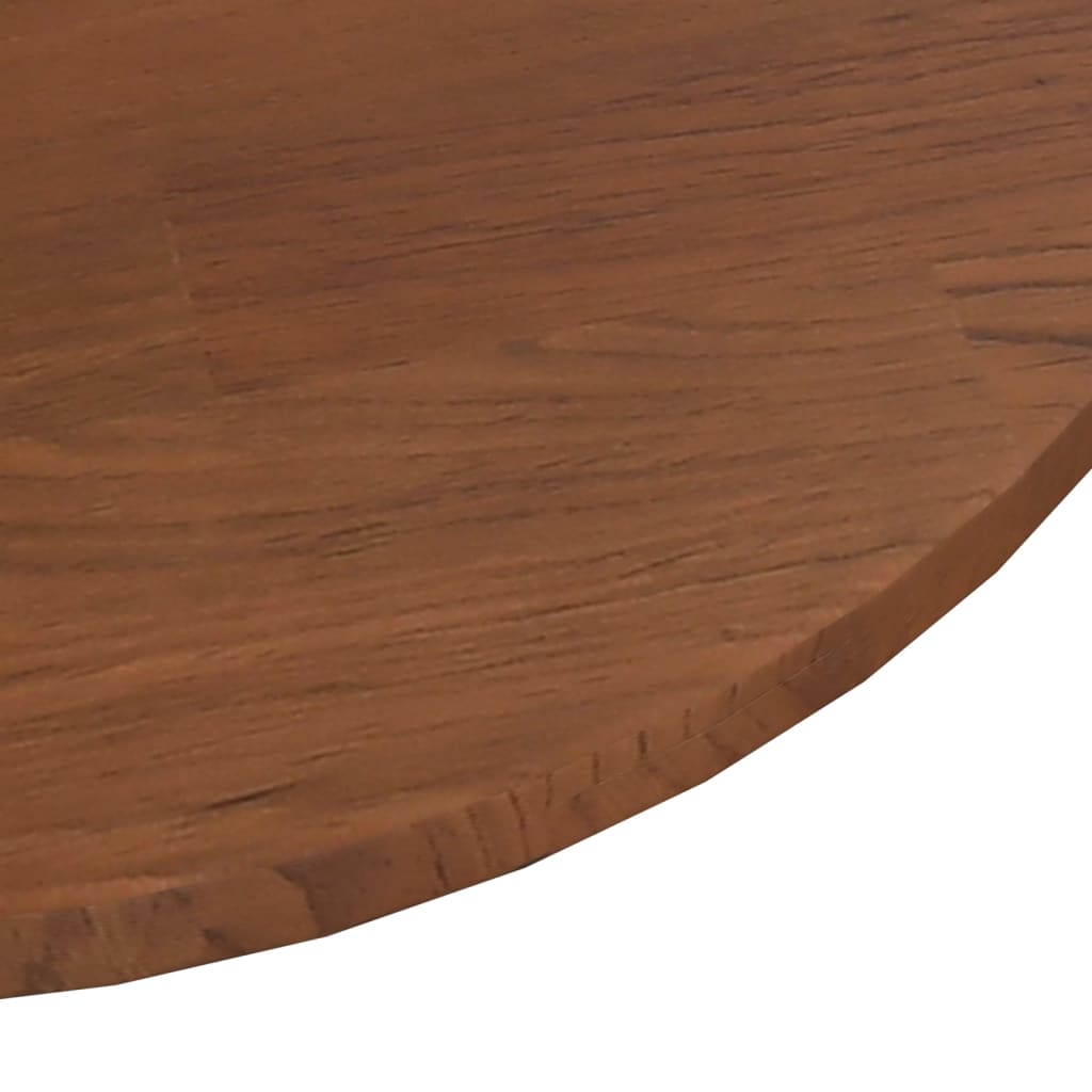 Tafelblad rond ø˜60x1,5 cm bewerkt massief eikenhout donkerbruin
