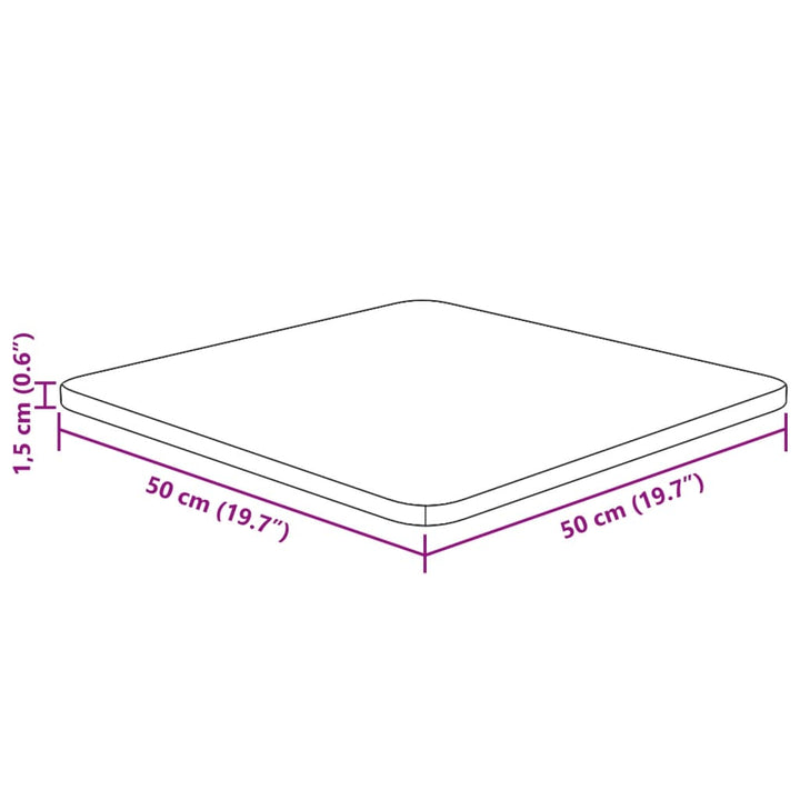 Tafelblad vierkant 50x50x1,5cm behandeld eiken donkerbruin