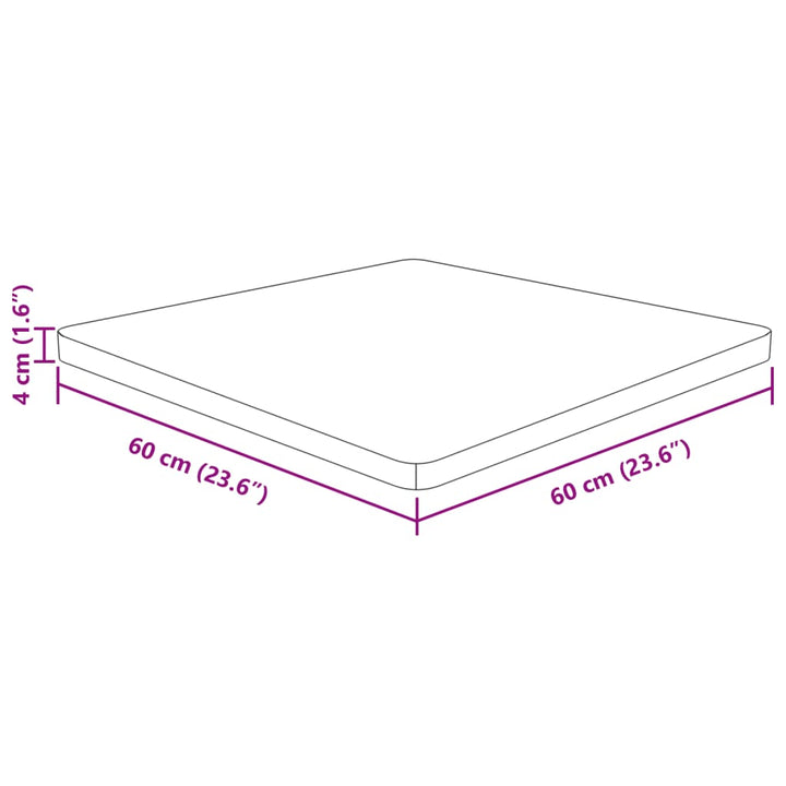 Tafelblad vierkant 60x60x4cm behandeld eiken donkerbruin