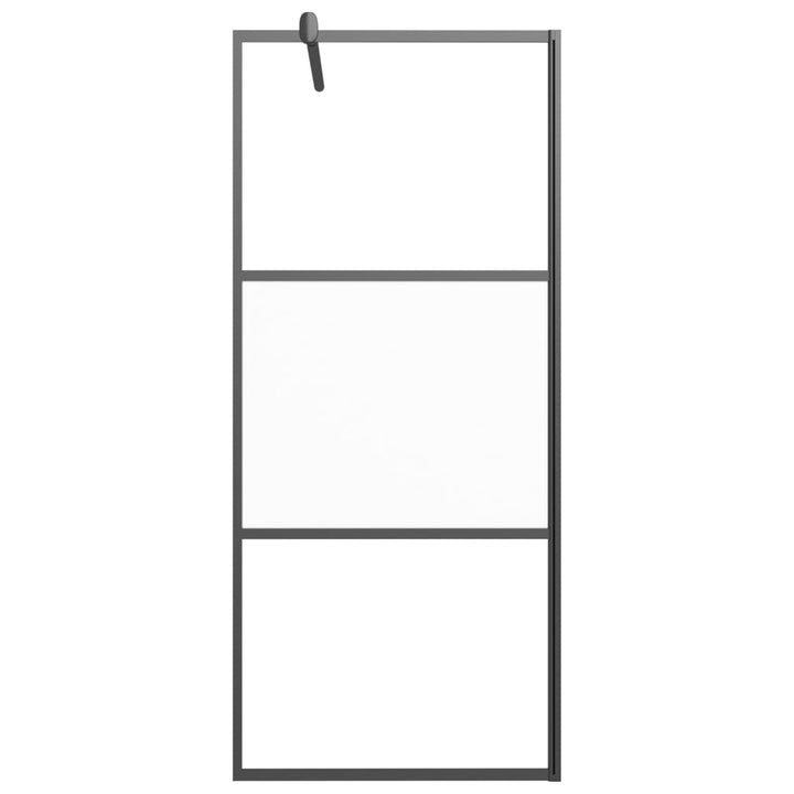 Inloopdouchewand 80x195 cm halfmat ESG-glas zwart