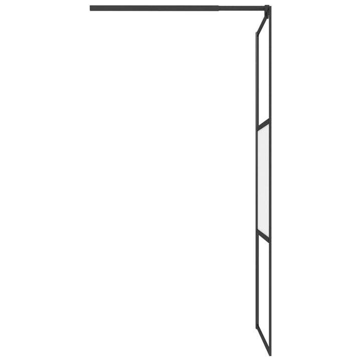 Inloopdouchewand 80x195 cm halfmat ESG-glas zwart