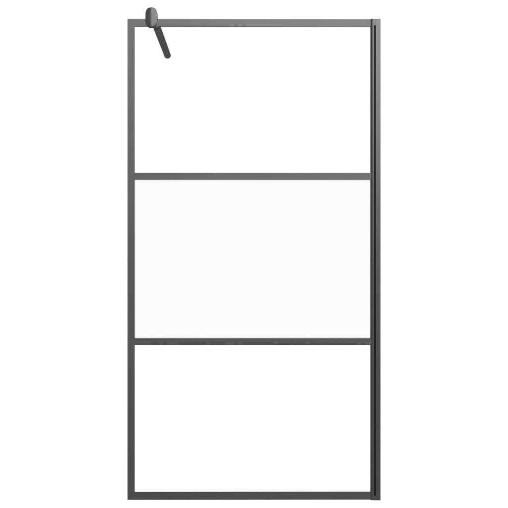 Inloopdouchewand 100x195 cm halfmat ESG-glas zwart