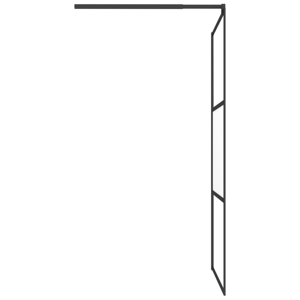 Inloopdouchewand 100x195 cm halfmat ESG-glas zwart