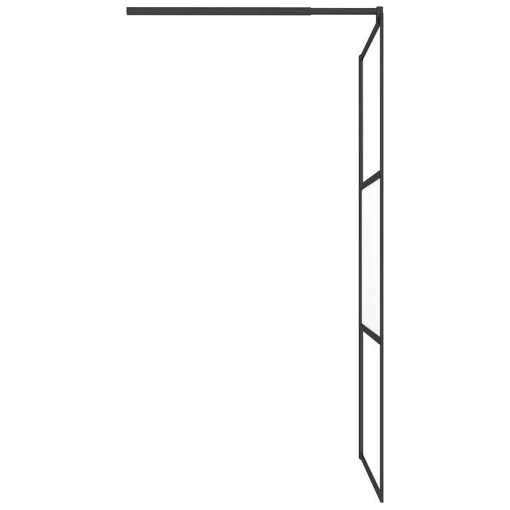 Inloopdouchewand 100x195 cm halfmat ESG-glas zwart