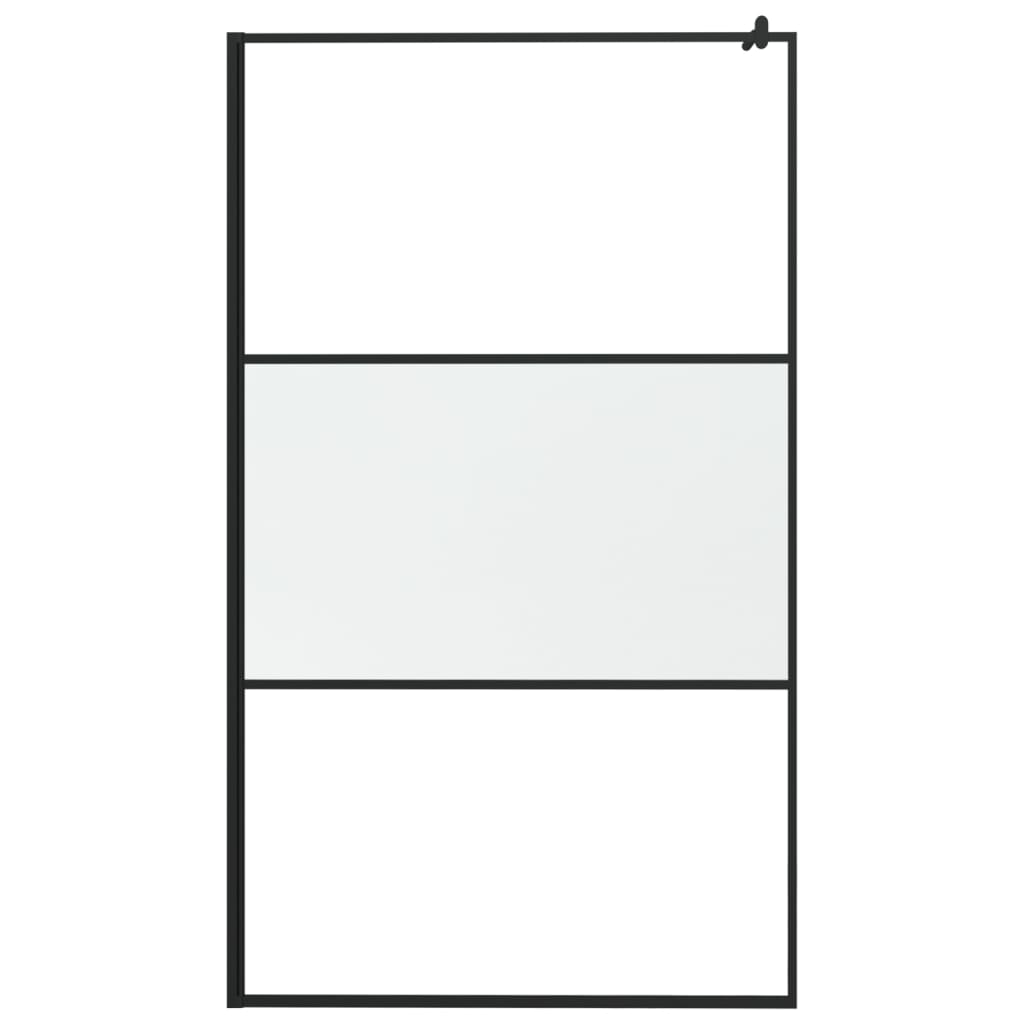 Inloopdouchewand 115x195 cm halfmat ESG-glas zwart