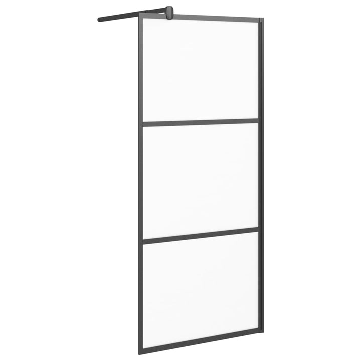 Inloopdouchewand 90x195 cm mat ESG-glas zwart